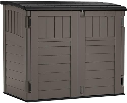 Suncast 34 Cu Ft Horizontal Storage Shed, Resin, Lockable, Stoney Black by Unknown