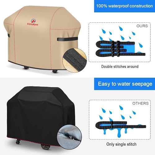 Comnova Grill Cover 30 Inch - 7105 BBQ Covers for Weber Spirit 210 Gas Grill Heavy Duty and Waterproof, Barbecue Cover for Weber Spirit E-210 Grill with Side Trays Fold Down (NOT Fit Spirit II E-210) - Image 4