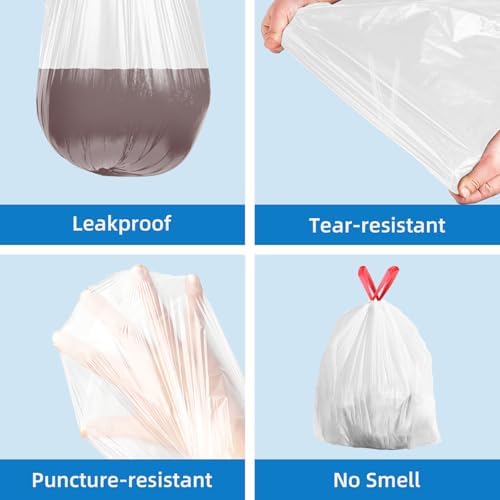 KdbK 13.2 Gallon Tall Kitchen Drawstring Trash Bags, 200 Count Pre-separated Garbage Bags, Unscented, Leak Proof, Waste Bag for Kitchen, Office, Home - Image 4