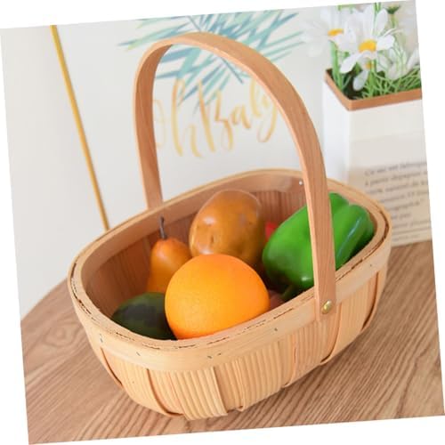 Woven Picnic Basket Set, Large Capacity Fruit Hamper, Handheld Storage Bin - Image 4