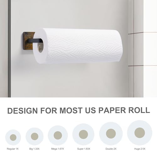 Magnetic Paper Towel Holder,Wood Farmhouse Heavy Duty Strong Magnet Backing for Toolbox,Grill,Microwave,Fridge,Garage - Fit for Large Size of Paper Towel Roll - Image 7