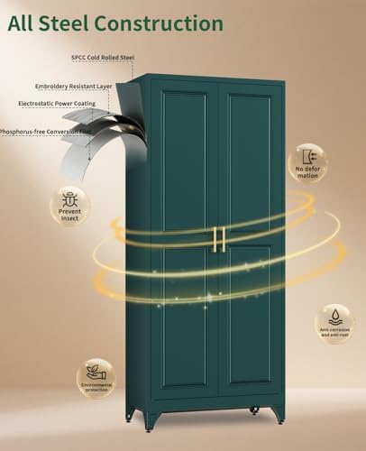 75"Kitchen Pantry Cabinet, Storage Cabinet with Doors and Shelves - Image 6