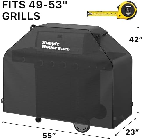 Simple Houseware 55 in. Heavy-Duty BBQ Gas Grill Cover, Waterproof - Image 2