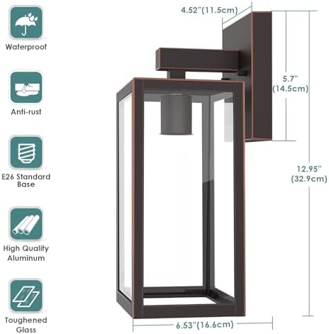 MAXvolador Outdoor Wall Light Fixtures, Exterior Waterproof Wall Lanterns - Image 4