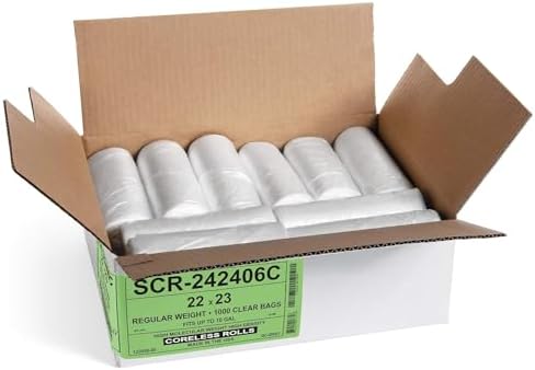 Aluf Plastics 6-8 Gallon 6 Micron (eq) Clear Trash Bags 24" x 24" 4000 Bags - Image 2