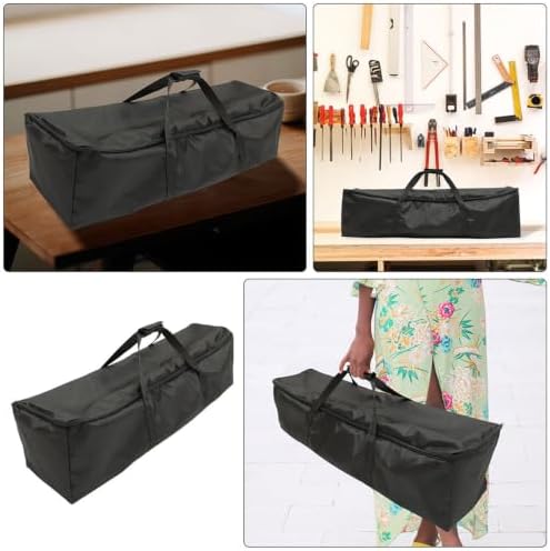 Black Oxford Cloth Grill Storage Bag with Zipper for Camping - Image 6