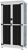 GDLF Outdoor Storage Cabinet, Wood & Metal Garden Shed, Tall Tool Organizer by GDLFGoodLife