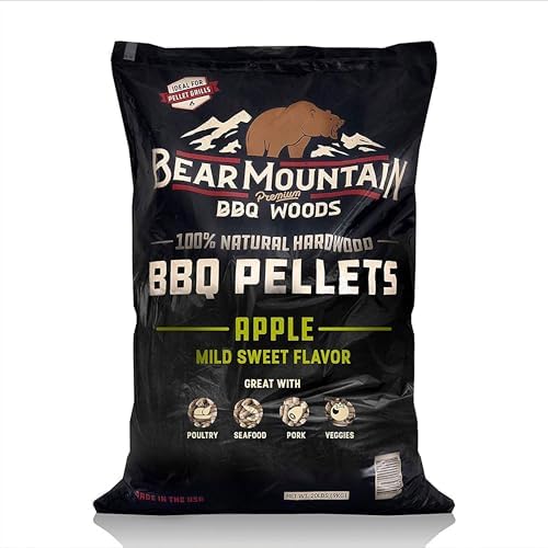 Bear Mountain All Natural Wood Pellets for Smoker, Grill & BBQ, 20 Lbs by BearMountainBBQ