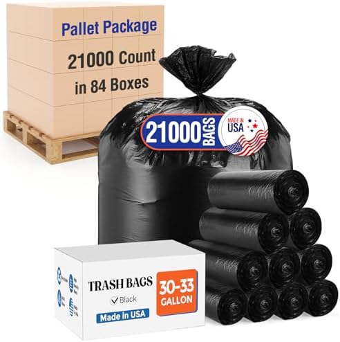Delxo 30-33 Gallon Trash Bags, 21000 Count Bulk Value Large Garbage Bags by Delxo