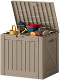 JUMMICO 42 Gallon Resin Deck Box Waterproof Outdoor Storage Box by JUMMICO