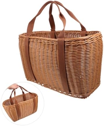 BESTonZON Capacity Woven Storage Basket Durable Imitation Rattan Picnic and Fruit Basket with Handles for Outdoor Use for Camping and Home Decor - Image 5