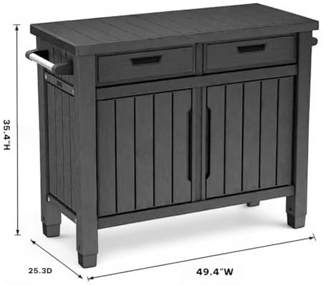 Outdoor Grill Table, Entertainment, and Storage Table with Drawers in Graphite Gray is a Versatile and Stylish Addition to Any Outdoor Space. - Image 3