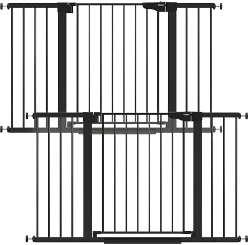 Cumbor 2-Pack 29.7-51.5 in Extra Wide Baby Gate for Stairs, Dog Gate Black by Cumbor