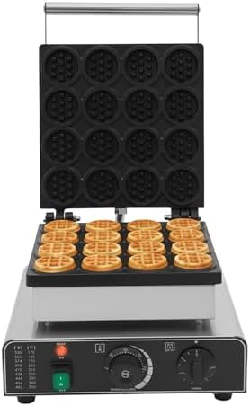 16-Slice Commercial Waffle Maker, 1750W Electric Waffle Machine, Stainless Steel Waffle Iron Baker with Non-Stick Coating, 122-572℉ Temperature Adjustable by Milzeone