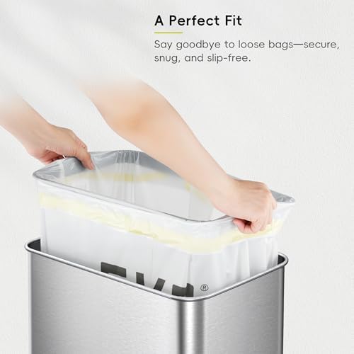 EKO 12.9 Gallon / 45-49 Liter, 110 Count Drawstring Trash Bags, Extra-Strong Unscented Garbage Bags, Easy-Dispense Roll for Kitchen & Household Use, Resists Tears, Leaks and Punctures, Code J, White - Image 2