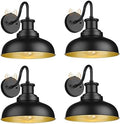 Dusk to Dawn Outdoor Barn Lights Outdoor Wall Sconces Farmhouse Exterior Wall Mount Light Vintage Outside Lighting Fixture Industrial Black Lanterns for Porch Garage Shed Patio, 4 Pack by Diyel