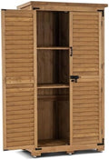 MCombo Outdoor Storage Cabinet, Wood Shed with Shelves 0870 (Natural) by MCombo