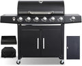 6-Burner Propane Gas Grill and Griddle Combo with Side Burner by Unknown