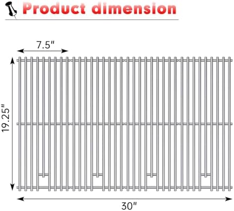 9MM 16517 Grill Grates Replacement for Bull Grill Replacement Parts, BBQ Bull Angus 4 Burner 47628 47629, Steer Premium 69008, Lonestar 87049, Bull Outlaw 26038 26039, Stainless Steel Grids - Image 4