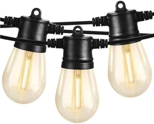 SUNTHIN 48FT Outdoor String Lights with 16 LED Shatterproof Bulbs by SUNTHIN