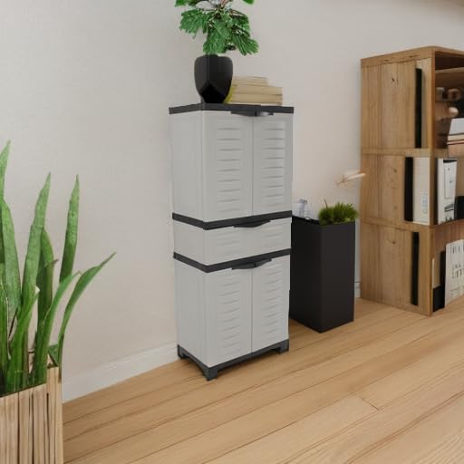 Sunnydaze 57" Garage Storage Cabinet with Doors & Shelves, Gray - Image 2