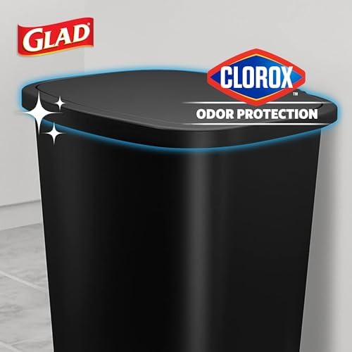 Glad Trash Can with Clorox Odor Protection | Plastic Bin, 20 Gal, Black - Image 3