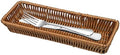 Silverware Organizer Basket, Outdoor Dining Cutlery Baskets, Small Wicker Bread Cracker Basket, Stackable Wicker Storage Baskets for Spoons Forks Knives Stationery (Rectangle) by Unknown