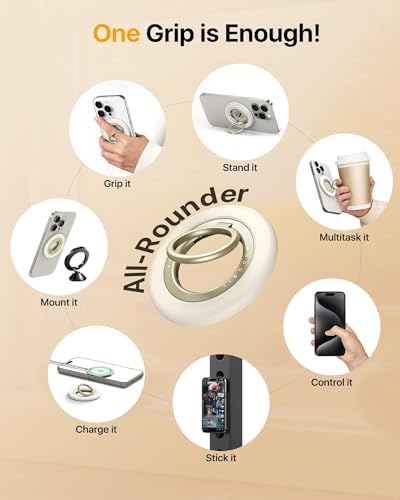 andobil 2026 3rd Gen Stability Magnetic Phone Ring Grip for MagSafe, White - Image 2