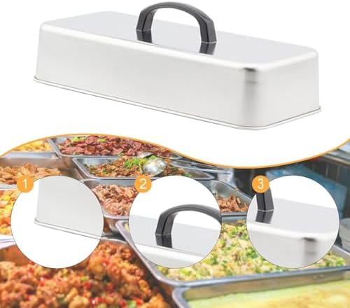 Grill Lid Steaming Food Cover Cooking Dome Rectangular Grilling Dome Burger Cover for Commercial BBQ Flat Top Griddle Patties, 33x14.5x6.8cm - Image 4