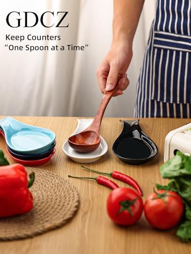 GDCZ Large Porcelain Spoon Rest for Kitchen Stove Top (Red) - Image 6