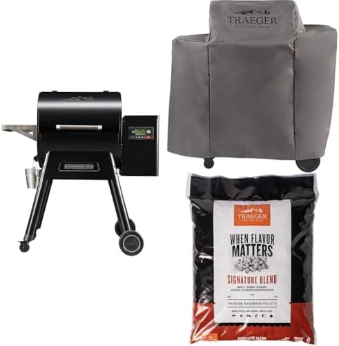 Traeger Grills Ironwood 650 Wood Pellet Grill and Smoker with Full-Length Cover and Signature Blend Pellets 18 lb Bag by Unknown