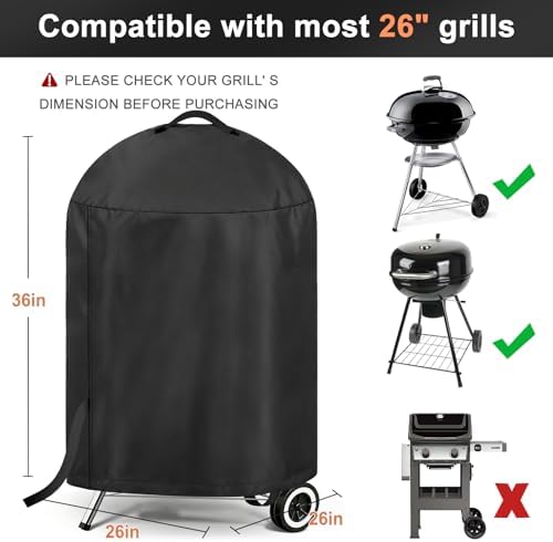 LBTING Grill Cover, 26-inch Heavy Duty Waterproof BBQ Gas Grill Cover - Image 2