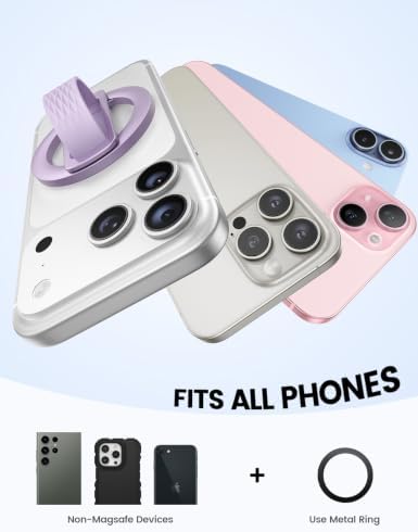Lamicall Lavender Comfortable Magnetic Phone Finger Loop Grip for MagSafe - Image 6