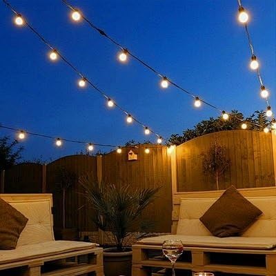50FT LED Outdoor String Lights with 27 G40 Bulbs (2 Spare) Connectable Yard Hanging Lights for Party Tents Patio Gazebo Porch Deck Bistro Backyard Balcony Pergola Outside Decor - Image 6