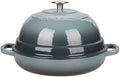 EDGING CASTING Enameled Cast Iron Dutch Oven Pot with Lid, Round Bread Oven for Homemade Sourdough Bread Baking, 6 Quart, Slateblue by EDGINGCOOKWARE
