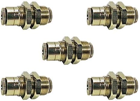 Misting Fittings (1/4 Bulkhead - Push Lock-Pack of 5) by Mistcooling