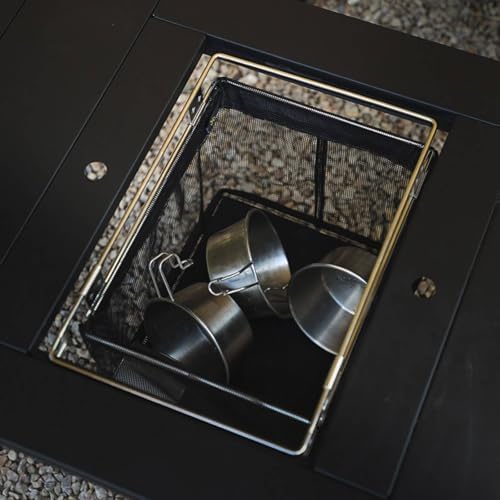 Outdoor Mesh Basket Foldable Stainless Steel Mesh Insert Pull Out Structure for Efficient Storage Suitable for Outdoor Cooking Travel Picnic - Image 4