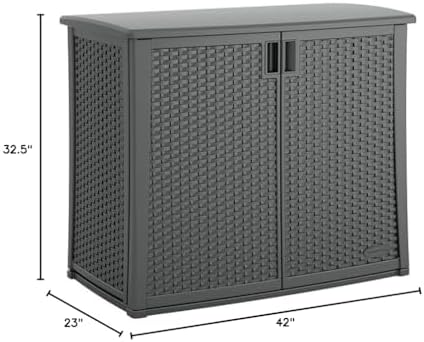 Suncast Lockable Outdoor Cabinet Storage for Patio, Garden and Backyard, 97 Gal, Cool Gray - Image 3