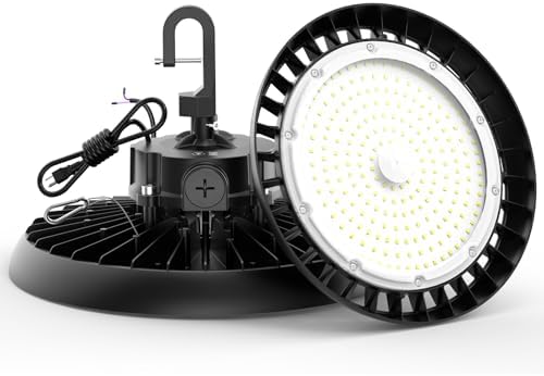AIKVSXER 240W UFO High Bay Light 43200LM 6000K, 1-10V Dimmable Shop Lights by AIKVSXER