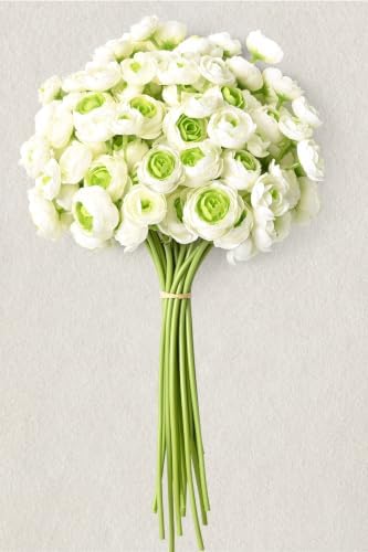 Waipfaru Ranunculus Artificial Flowers, 18Pcs 14In Fake Peonies Artificial Flowers, Faux Flower for Vase Silk Flower Real Touch Faux Peony Bulk for DIY Wedding Bouquet Home Bridal Shower Decor by Waipfaru