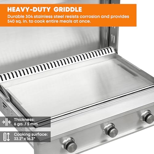 Stanbroil 36-Inch Built-In Gas Griddle for Outdoor Kitchen, Liquid Propane - Image 3