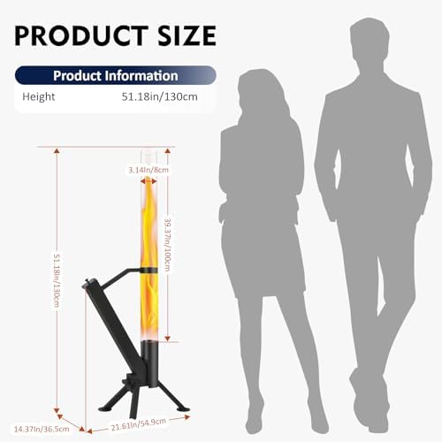 CHARMELEON Stainless Steel Pellet Stove&Wood Pellet Fire Pits for Outside – 51In Wood Pellet Heater–Outdoor Fire Pit for Backyard – Fireplace for Camping Patio Garden Picnic(Glass Tube-39.3In) - Image 2