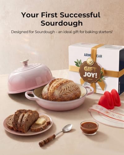 5QT Enameled Cast Iron Sourdough Bread Oven for Homemade, Pink - Image 7