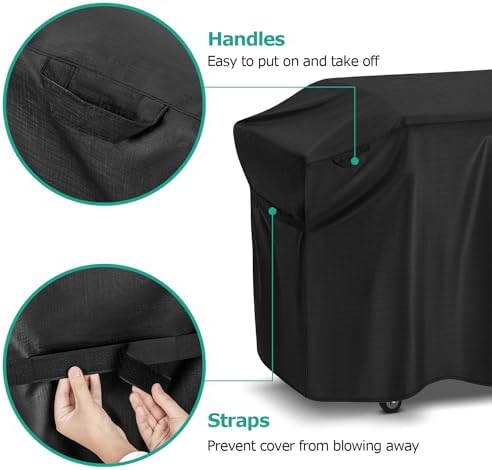 SunPatio Griddle Cover for Blackstone 36" Pro Series Grill Griddle, Outdoor Waterproof Flat Top Gas Grill Cover 70 Inch, All Weather Protection Cooking Station Grilling Protector, Black - Image 4
