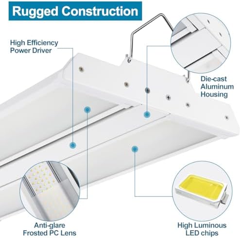 High Bay LED Shop Lights 200W/150W/100W Adjustable 28000LM 4 Pack - Image 6
