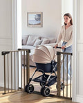 Cumbor 30-46" Baby Gate for Stairs, Auto Close Dog Gate for the House Brown by Cumbor