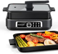 Indoor Grill, Techwood Electric Indoor Grill Griddle 7.5-Quart 1500W Versatile Multi-Cooker with 5-Level Heat Settings, Come with Removable Non-stick Grill Pan& Cooking Pot, Dishwasher Safe by Techwood