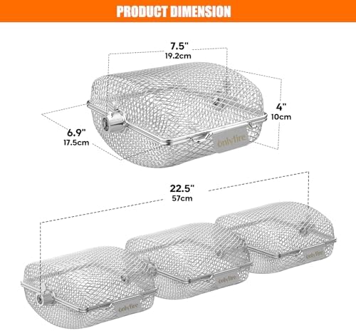 onlyfire Stainless Steel Rotisserie Basket Kit, Set of 3 - Image 2