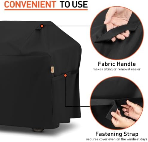 Arcedo Heavy Duty Waterproof Outdoor BBQ Grill Cover 53 Inch, Black - Image 6