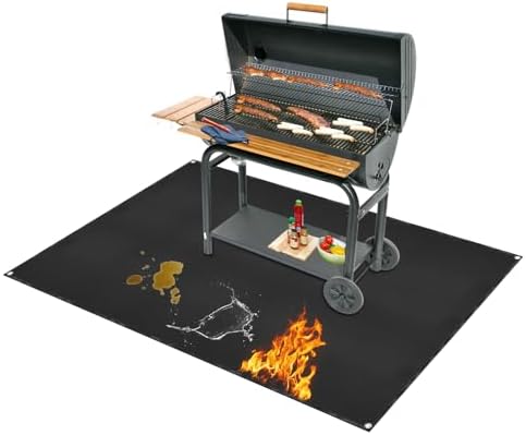 Under Grill Mat for Outdoor Grilling, 60 x 48 inches Double-Sided Fireproof Waterproof BBQ Protector for Deck and Patio Under Grill Mat for Outdoor BBQ by Unknown